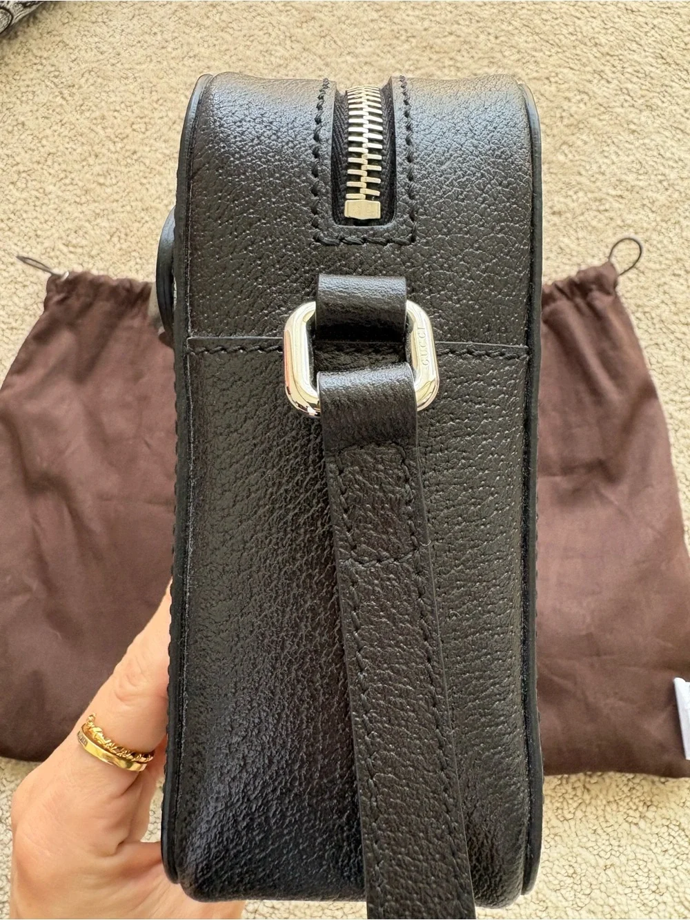 GUCCI Black Leather Travel Pouch